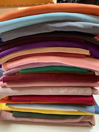River VARIOUS COLORS Polyester Stretch Velvet Fabric Scraps/Remnants/Off Cuts for Scrunchies, Headbands, Ribbons, Patterns, Crafts - 10131