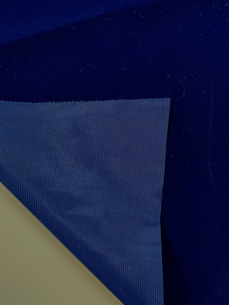 Camryn ROYAL BLUE Polyester Non-Stretch Velvet Fabric for Light Use Upholstery, Book Cover, Lining, Costumes, Crafts - 10126