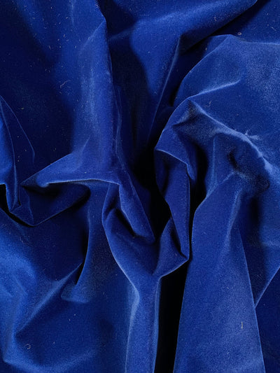 Camryn ROYAL BLUE Polyester Non-Stretch Velvet Fabric for Light Use Upholstery, Book Cover, Lining, Costumes, Crafts - 10126