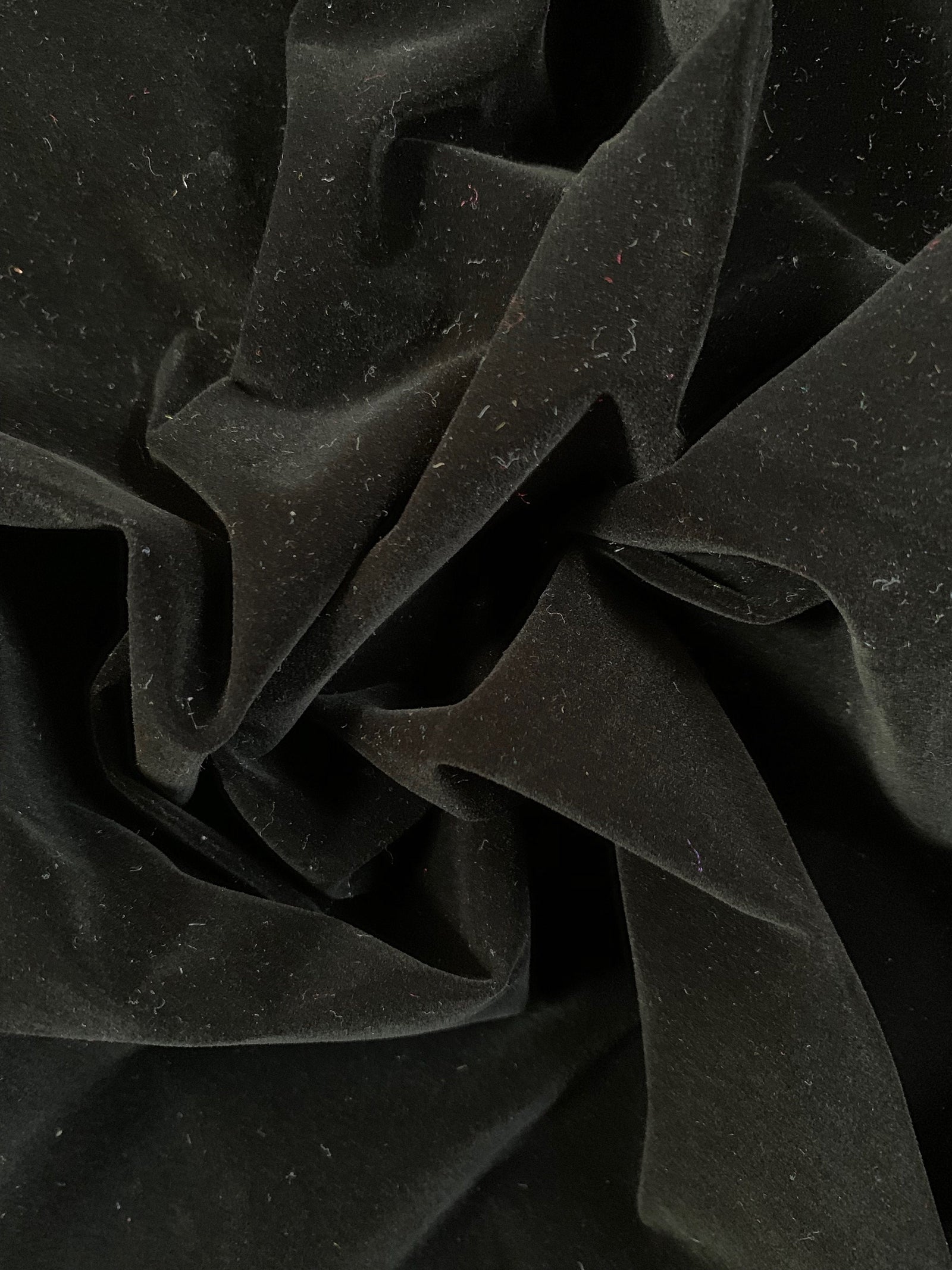 Camryn BLACK Polyester Non-Stretch Velvet Fabric for Light Use Upholstery, Book Cover, Lining, Costumes, Crafts - 10126