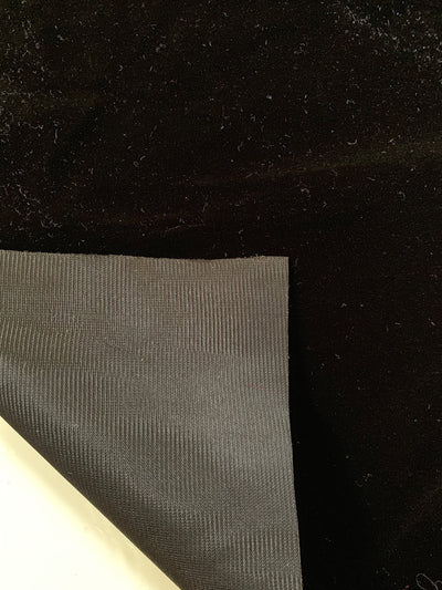 Camryn BLACK Polyester Non-Stretch Velvet Fabric for Light Use Upholstery, Book Cover, Lining, Costumes, Crafts - 10126