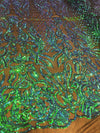 Phoebe IRIDESCENT GREEN BLUE Sequins on Mesh Lace Fabric by the Yard - 10062