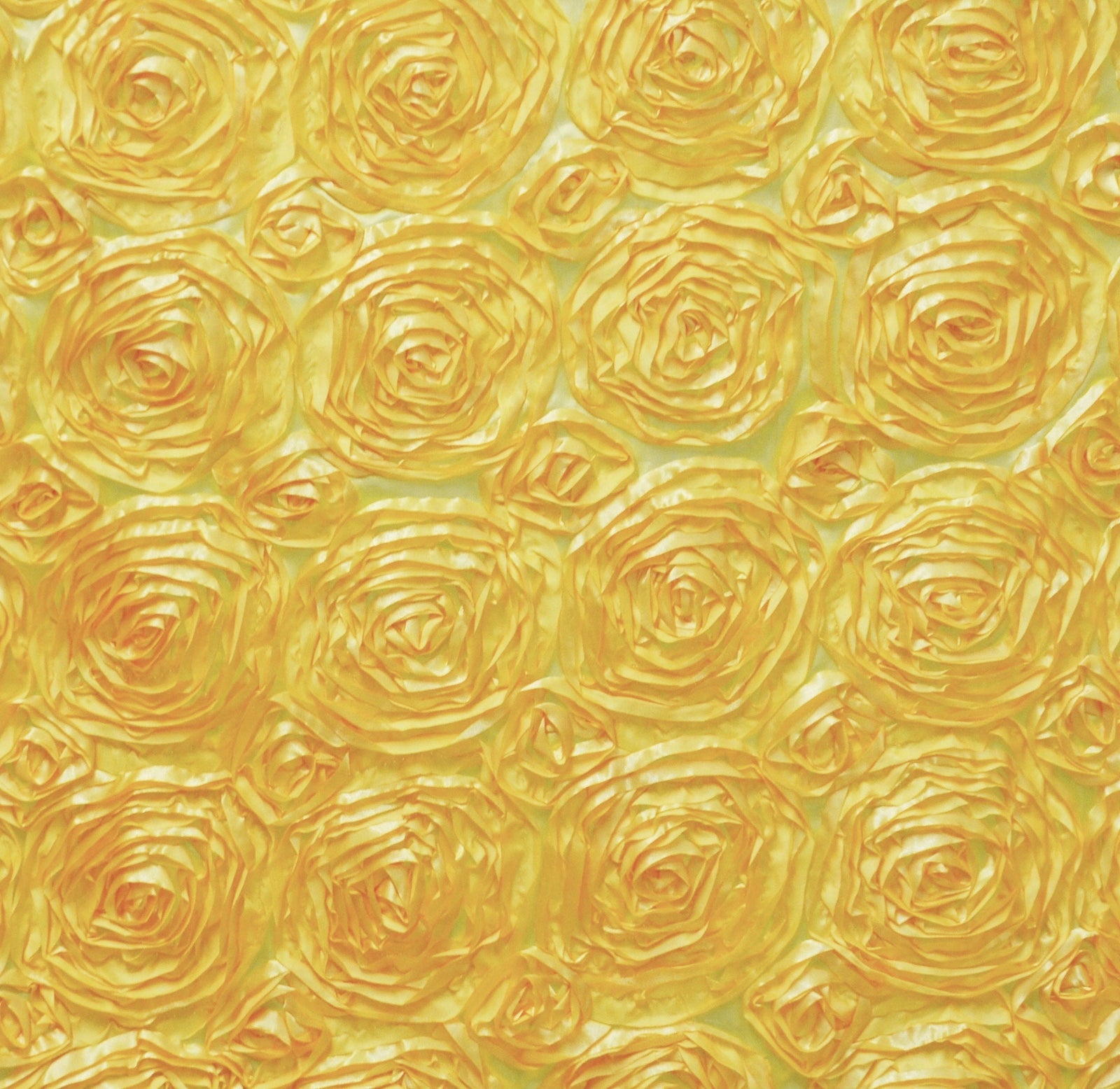 Paige YELLOW 3D Floral Polyester Satin Rosette Fabric by the Yard - 10028