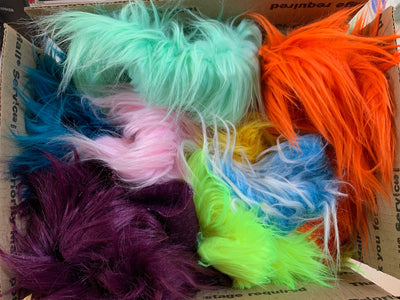 Wren VARIOUS COLORS Soft Faux Fur Fabric Scraps/Remnants/Off Cuts for Collage, Jig & Fly Tying, Doll, Hair, Hat Crafts - 10136