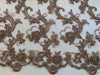 Jayla TAUPE Floral Embroidery with Beads and Sequins on Mesh Lace Fabric by the Yard - 10044