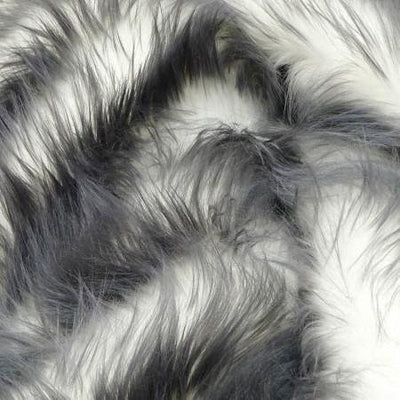 Bristol GREY Tip Candy Shag Long Pile Soft Faux Fur Fabric for Fursuit, Cosplay Costume, Photo Prop, Trim, Throw Pillow, Crafts
