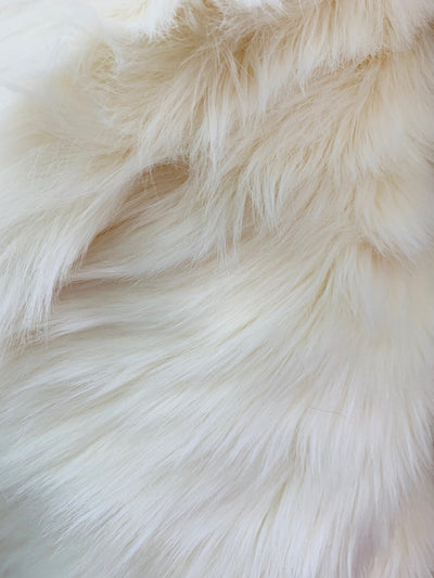 Sasha IVORY 2 Inch Long Pile Soft Luxury Faux Fur Fabric Fursuit, Cosplay Costume, Photo Prop, Trim, Throw Pillow, Crafts