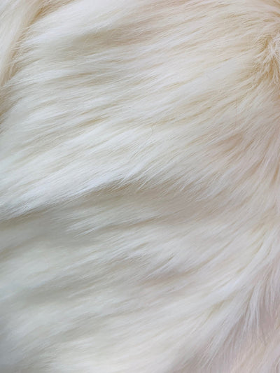 Sasha IVORY 2 Inch Long Pile Soft Luxury Faux Fur Fabric Fursuit, Cosplay Costume, Photo Prop, Trim, Throw Pillow, Crafts