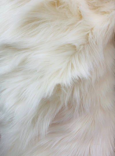 Sasha IVORY 2 Inch Long Pile Soft Luxury Faux Fur Fabric Fursuit, Cosplay Costume, Photo Prop, Trim, Throw Pillow, Crafts