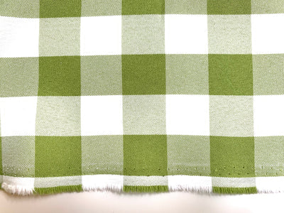 Camille APPLE GREEN 1" Big Checkered Gingham Pattern Poly Poplin Fabric by the Yard - 10049