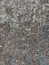 Leila SILVER Sequins on Mesh Fabric by the Yard - 10050