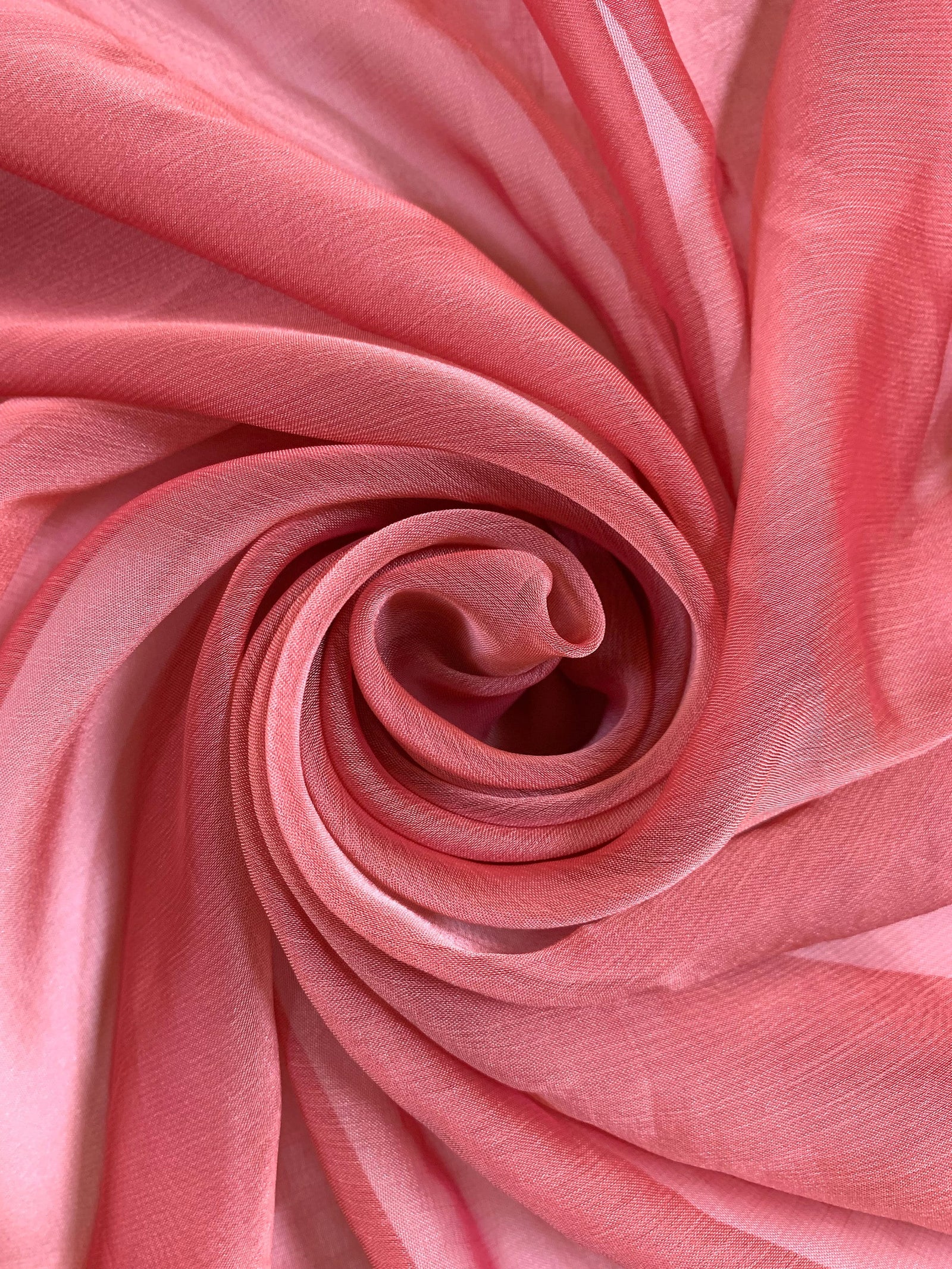 Jolene DARK CORAL Polyester Two-Tone Chiffon Fabric by the Yard - 10135