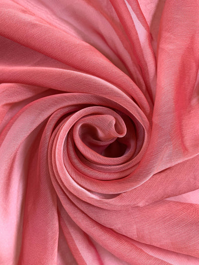 Jolene DARK CORAL Polyester Two-Tone Chiffon Fabric by the Yard - 10135