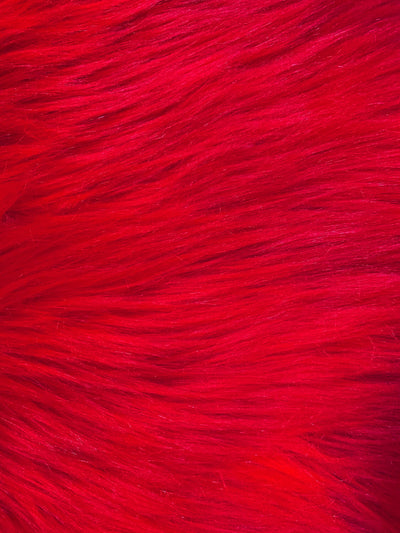 Sasha RED 2 Inch Long Pile Soft Luxury Faux Fur Fabric Fursuit, Cosplay Costume, Photo Prop, Trim, Throw Pillow, Crafts