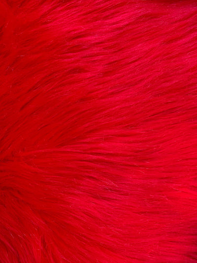 Sasha RED 2 Inch Long Pile Soft Luxury Faux Fur Fabric Fursuit, Cosplay Costume, Photo Prop, Trim, Throw Pillow, Crafts