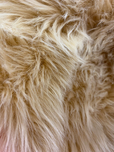 Sasha BEIGE 2 Inch Long Pile Soft Luxury Faux Fur Fabric Fursuit, Cosplay Costume, Photo Prop, Trim, Throw Pillow, Crafts