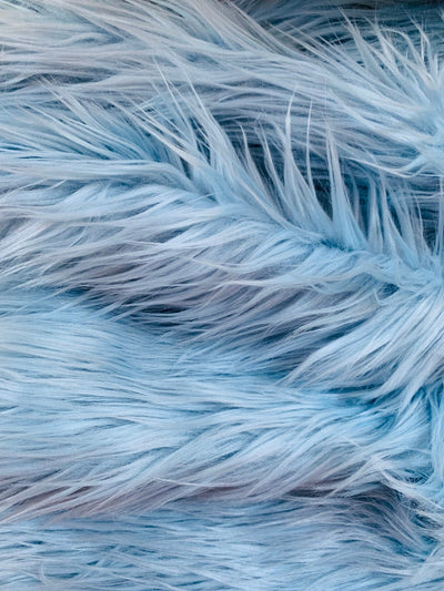 Eden LIGHT BLUE Shaggy Long Pile Soft Faux Fur Fabric for Fursuit, Cosplay Costume, Photo Prop, Trim, Throw Pillow, Crafts