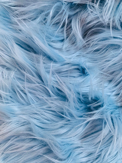 Eden LIGHT BLUE Shaggy Long Pile Soft Faux Fur Fabric for Fursuit, Cosplay Costume, Photo Prop, Trim, Throw Pillow, Crafts
