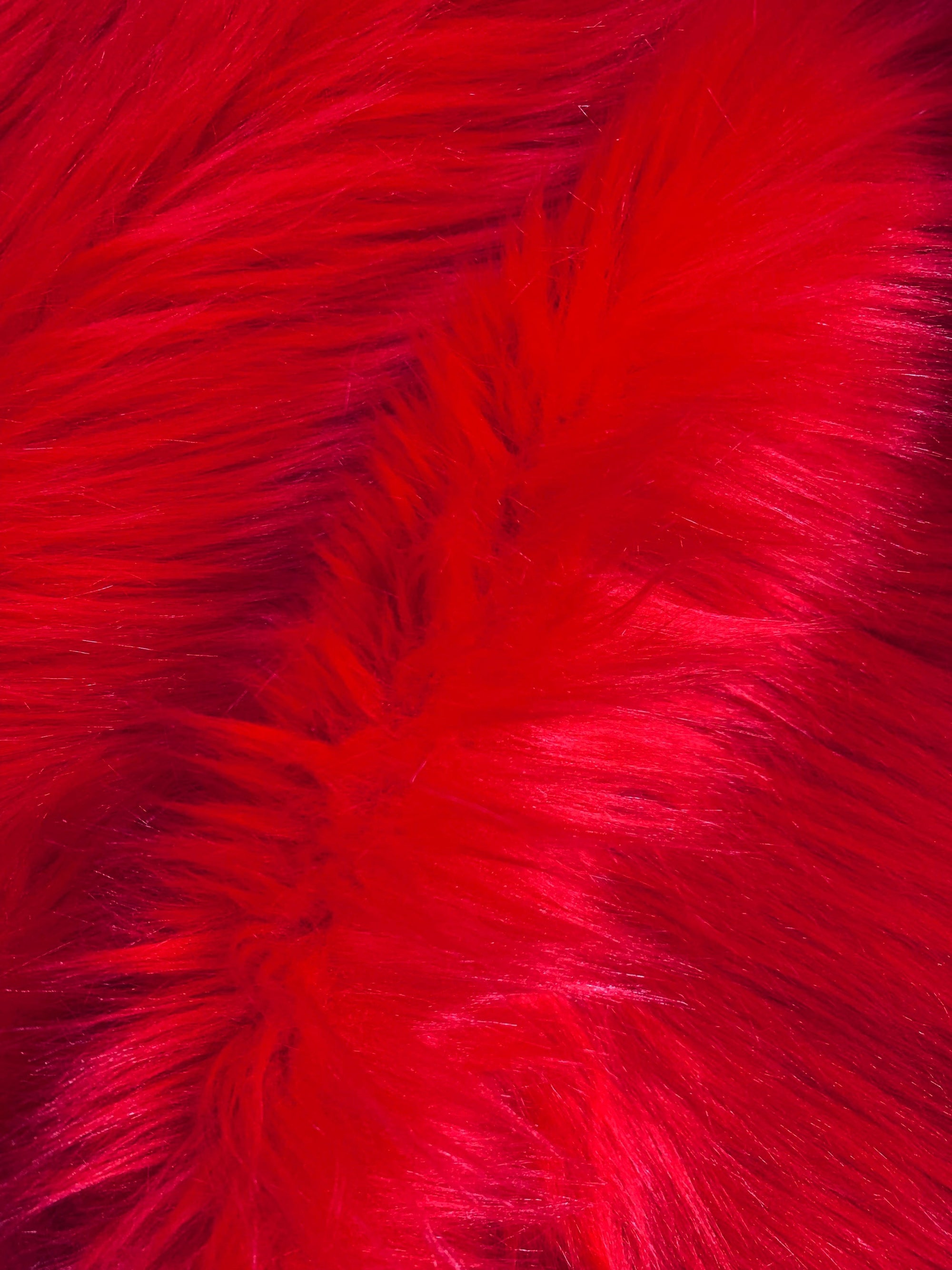 Sasha RED 2 Inch Long Pile Soft Luxury Faux Fur Fabric Fursuit, Cosplay Costume, Photo Prop, Trim, Throw Pillow, Crafts