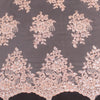 Brianna PEACH Polyester Floral Embroidery with Sequins on Mesh Lace Fabric by the Yard - 10020