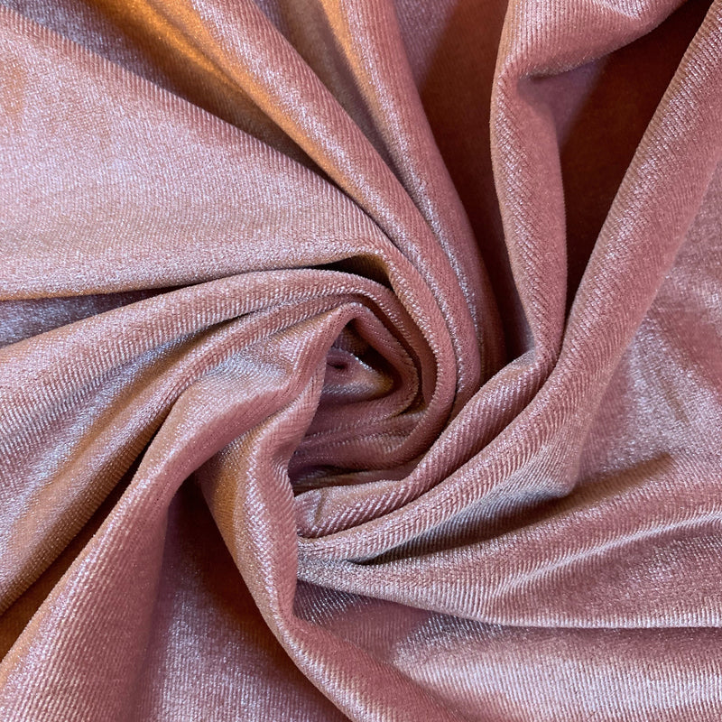 Princess LIGHT MAUVE Polyester Spandex Stretch Velvet Fabric by the Yard for Tops, Dresses, Skirts, Dance Wear, Costumes, Crafts - 10001
