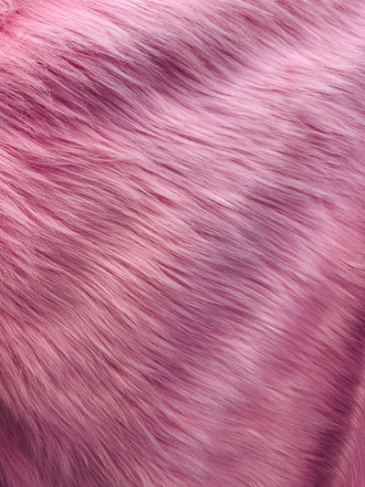 Sasha PINK 2 Inch Long Pile Soft Luxury Faux Fur Fabric Fursuit, Cosplay Costume, Photo Prop, Trim, Throw Pillow, Crafts