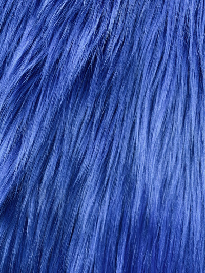 Sasha ROYAL BLUE 2 Inch Long Pile Soft Luxury Faux Fur Fabric Fursuit, Cosplay Costume, Photo Prop, Trim, Throw Pillow, Crafts