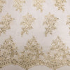 Brianna CREAM Polyester Floral Embroidery with Sequins on Mesh Lace Fabric by the Yard - 10020