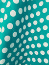 Alicia WHITE Polka Dots on TEAL Polyester Cotton Fabric by the Yard - 10099