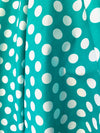Alicia WHITE Polka Dots on TEAL Polyester Cotton Fabric by the Yard - 10099