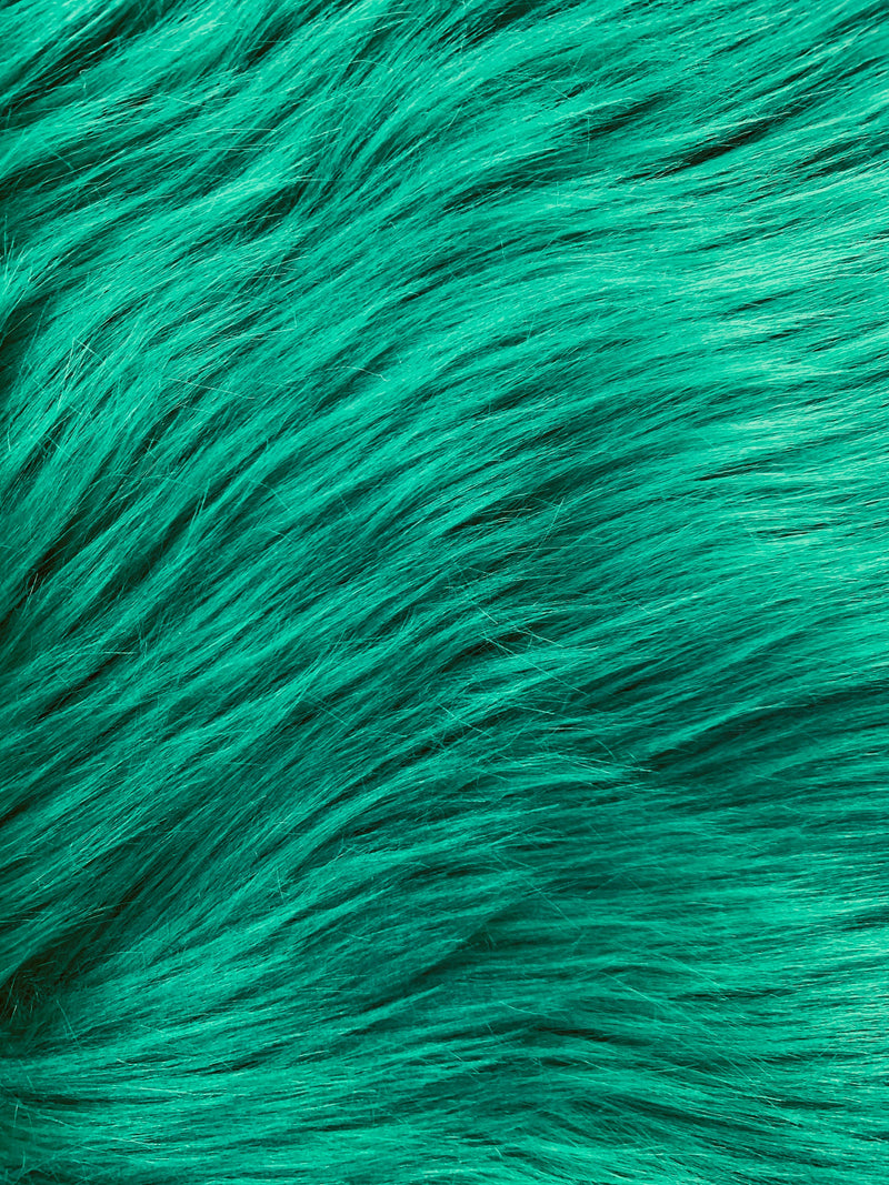 Sasha EMERALD GREEN 2 Inch Long Pile Soft Luxury Faux Fur Fabric Fursuit, Cosplay Costume, Photo Prop, Trim, Throw Pillow, Crafts