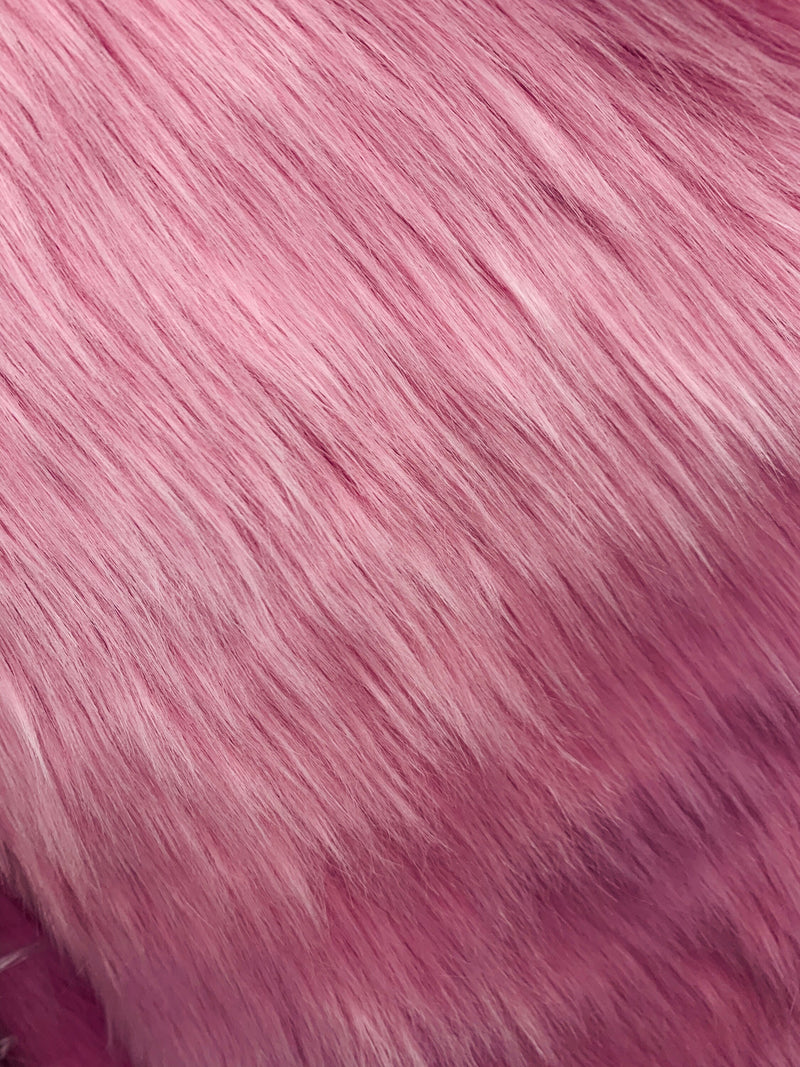 Sasha PINK 2 Inch Long Pile Soft Luxury Faux Fur Fabric Fursuit, Cosplay Costume, Photo Prop, Trim, Throw Pillow, Crafts