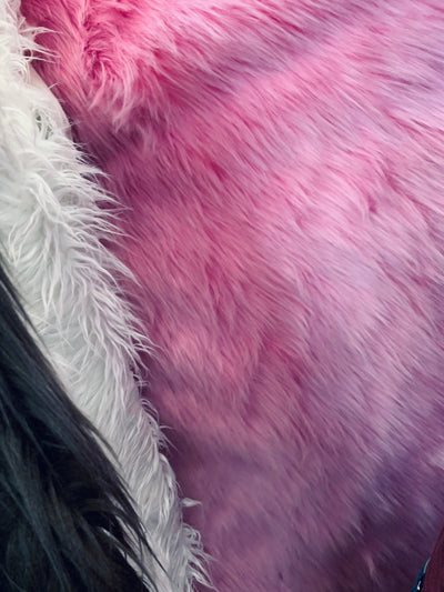 Sasha PINK 2 Inch Long Pile Soft Luxury Faux Fur Fabric Fursuit, Cosplay Costume, Photo Prop, Trim, Throw Pillow, Crafts