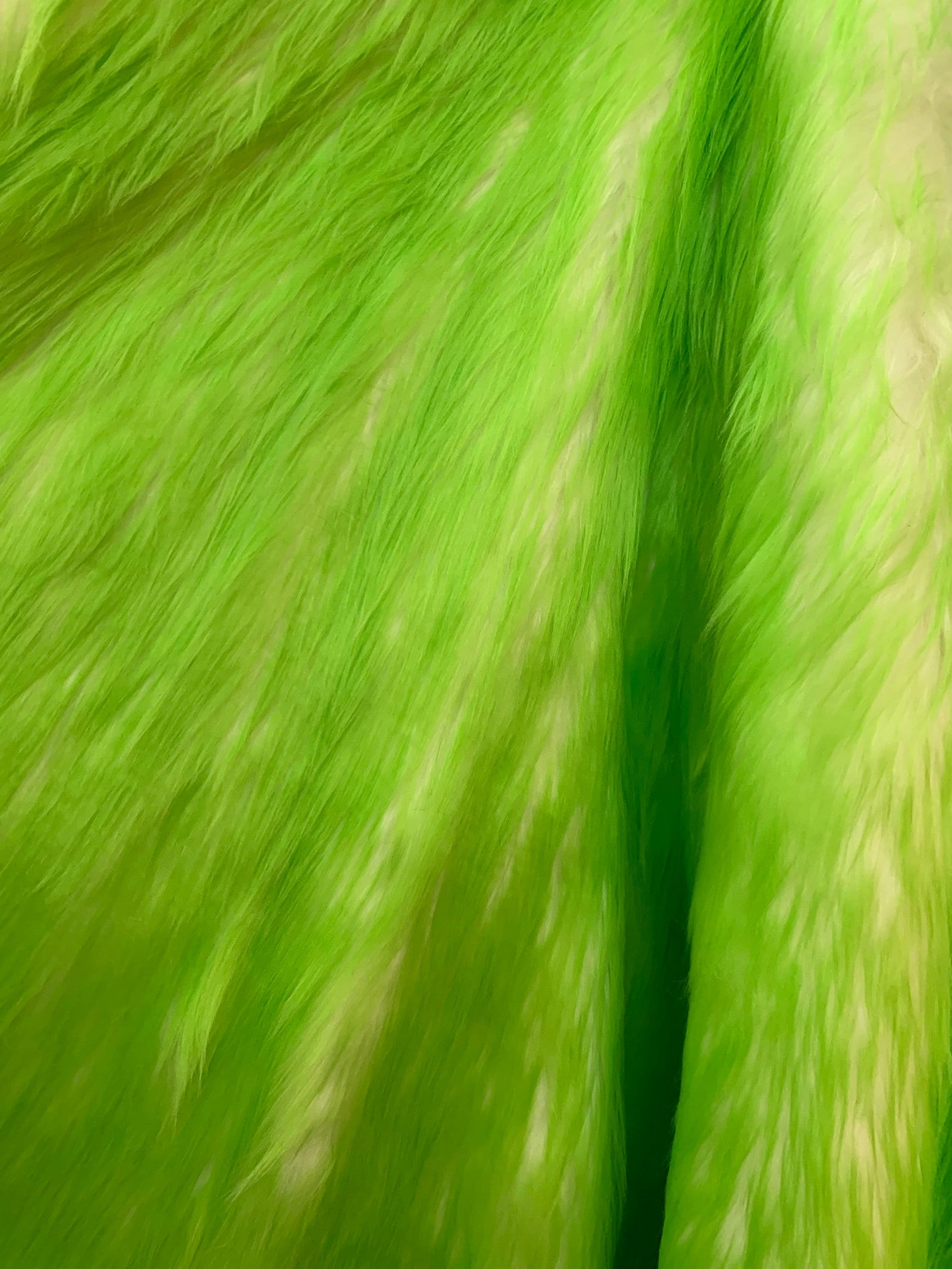 Bristol LIME GREEN Tip Candy Shag Long Pile Soft Faux Fur Fabric for Fursuit, Cosplay Costume, Photo Prop, Trim, Throw Pillow, Crafts