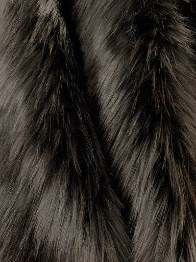 Sasha BLACK 2 Inch Long Pile Soft Luxury Faux Fur Fabric Fursuit, Cosplay Costume, Photo Prop, Trim, Throw Pillow, Crafts