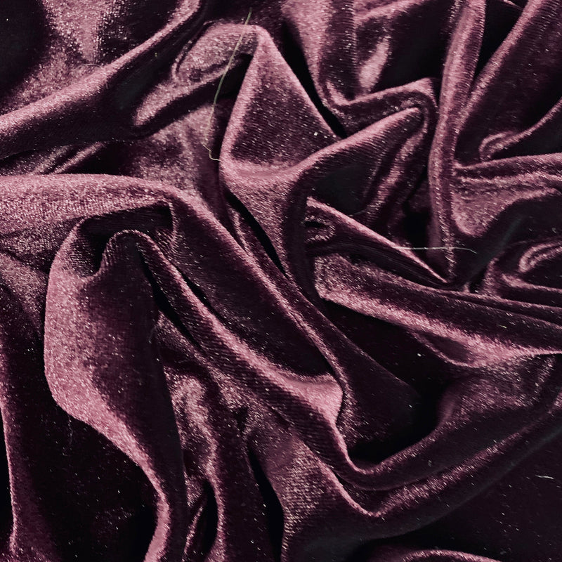 Princess PLUM Polyester Spandex Stretch Velvet Fabric for Bows, Head Wraps, Top Knots, Scrunchies, Clothes, Costumes, Crafts - 10001