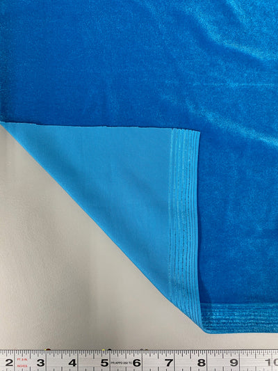 Princess TURQUOISE BLUE Polyester Spandex Stretch Velvet Fabric by the Yard for Tops, Dresses, Skirts, Dance Wear, Costumes, Crafts - 10001