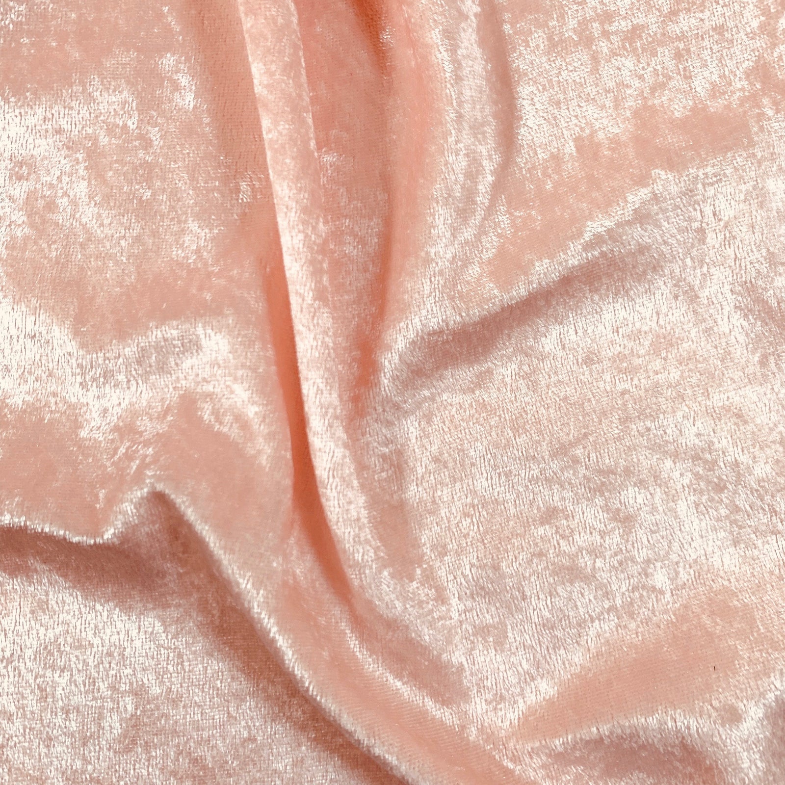Mya BLUSH PEACH Non-Wrinkle Mechanical Stretch Polyester Panne Velvet Fabric by the Yard - 10015