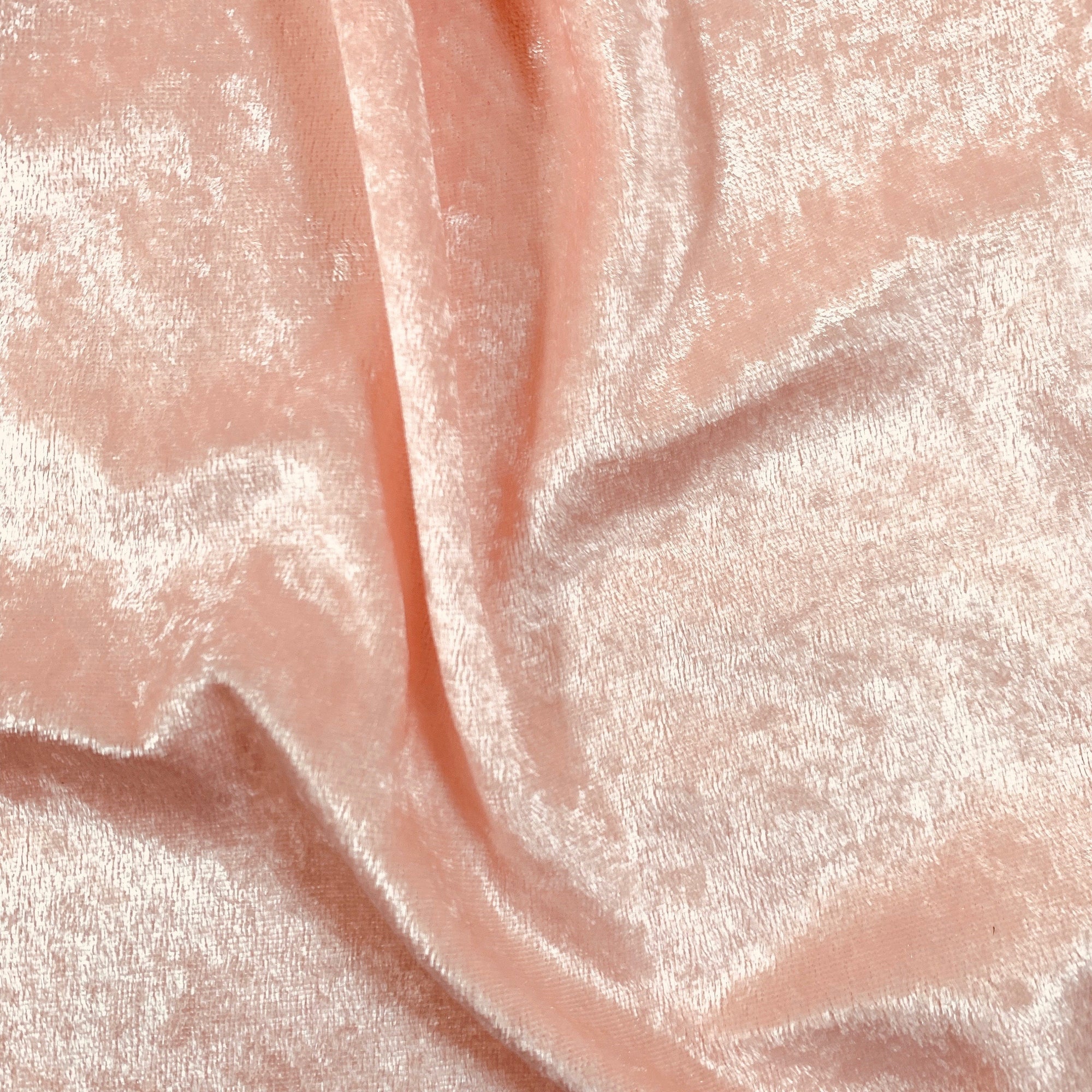 Mya BLUSH PEACH Non-Wrinkle Mechanical Stretch Polyester Panne Velvet Fabric by the Yard - 10015