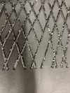 Jordyn SILVER Diamond Sequins on WHITE Mesh Lace Fabric by the Yard - 10008