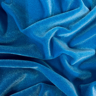 Princess TURQUOISE BLUE Polyester Spandex Stretch Velvet Fabric by the Yard for Tops, Dresses, Skirts, Dance Wear, Costumes, Crafts - 10001