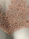 Brianna OLD ROSE Polyester Floral Embroidery with Sequins on Mesh Lace Fabric by the Yard - 10020
