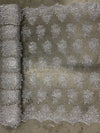 Brianna GREY Polyester Floral Embroidery with Sequins on Mesh Lace Fabric by the Yard - 10020
