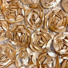 Maci CHAMPAGNE GOLD 3D Floral Polyester Satin Rosette on Mesh Fabric by the Yard - 10057