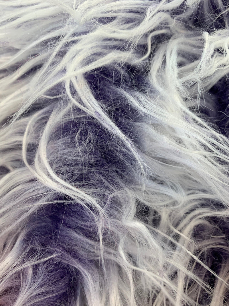 Bethany PURPLE Frost 2 Inch Mongolian Long Pile Soft Faux Fur Fabric for Fursuit, Cosplay Costume, Photo Prop, Trim, Pillow, Crafts