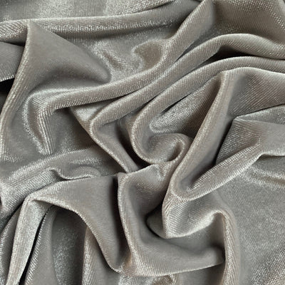 Princess SILVER GREY Polyester Spandex Stretch Velvet Fabric by the Yard for Bows, Top Knots, Head Wraps, Clothes, Costumes, Crafts