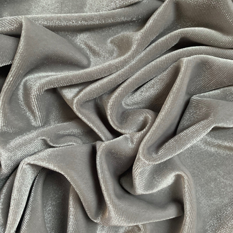 Princess SILVER GREY Polyester Spandex Stretch Velvet Fabric by the Yard for Bows, Top Knots, Head Wraps, Clothes, Costumes, Crafts