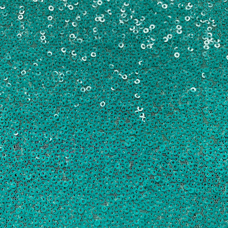 Leila AQUA Sequins on Mesh Fabric by the Yard - 10050