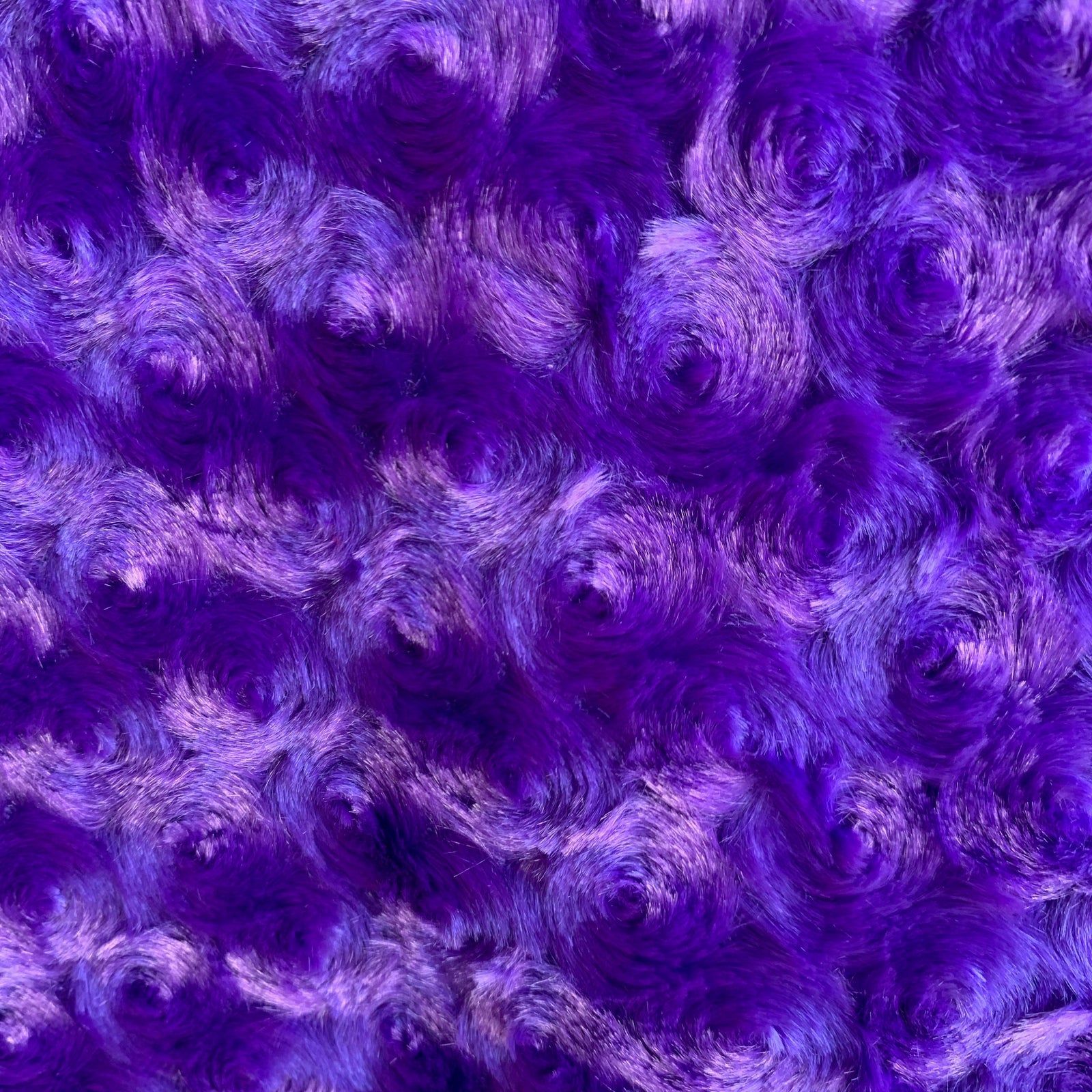 Ruth PURPLE Cuddle Minky Rosette Soft Faux Fur Fabric by the Yard - 10083