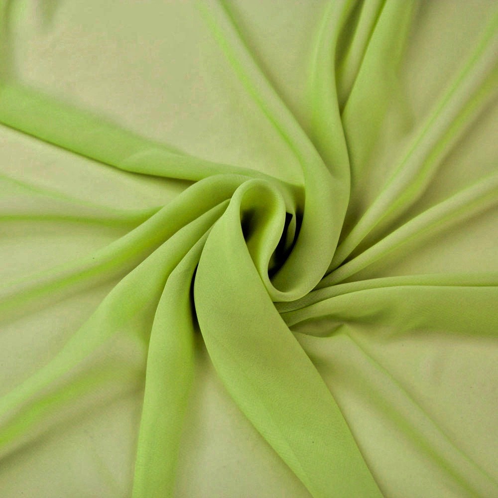 Danielle LIME GREEN Polyester Hi-Multi Chiffon Fabric by the Yard - 10075